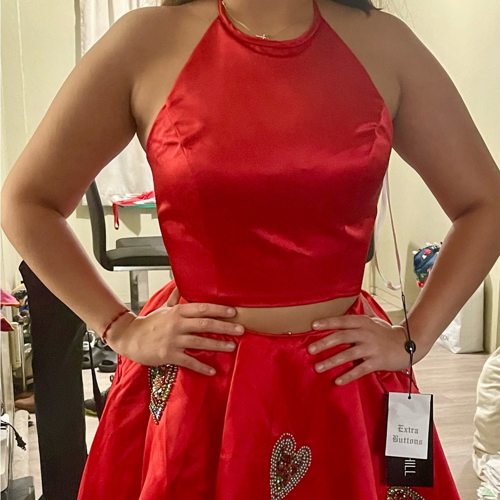 Sherri Hill Red Mini A-Line Cocktail Dress